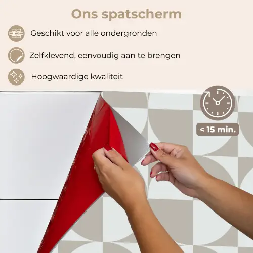 Lichtgrijs - Wit - Vierkant - Rond keuken achterwand spatscherm klein 900 -spatscherm_NL