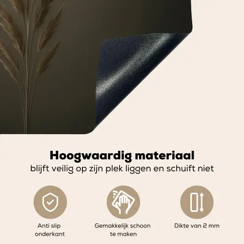 Tak - Pluimgras - Donkerbruin Inductie beschemer met haakjes middel -ky-onderkant-nl