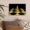 Schaakstuk - Koning - Schaakbord - Geblokt canvas 2cm klein -sfeer1