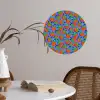 Aardbei - Rood - Blauw - Patroon Wandcirkel behangsticker klein 186 -sfeer3