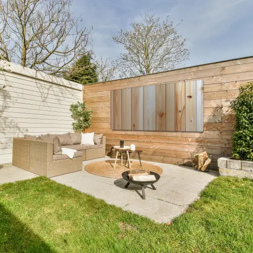 Hout - Planken - Licht Tuinposter op houten frame 2 cm dik xxl -sfeer2