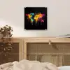 Wereldkaart - Verf - Kleurrijk - Graffiti - Wereld plexiglas 5mm klein -sfeer4