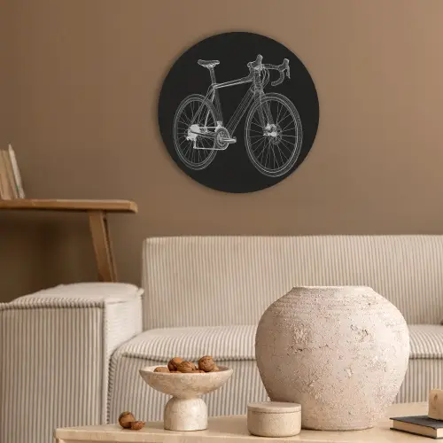Lijnen - Illustratie - Wit Akoestische PET Vilt - Rond klein -sfeer1