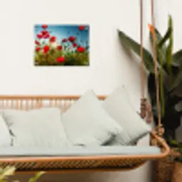 Klaprozen in ochtendlicht tuinposter los doek klein -sfeer7