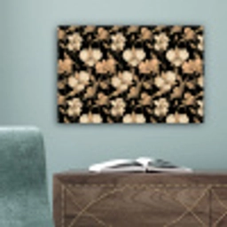 Orchideeën - Lijntekening - Patroon - Beige - Zwart canvas 2cm klein 34 -sfeer4