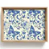 Vlinders - Bloemen - Blauw - Botanisch Dienblad Rechthoek middel 911 -z3d_shopping