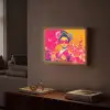 Vrouw - Zonnebril - Abstract - Oranje Light Box met batterij (Wandlamp) middel -sfeer1