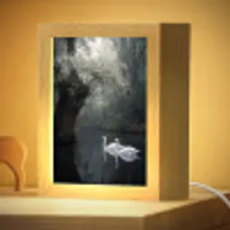 Zwanen - Rivier - Bos Light Box met kabel (Kinderlampje) klein -zzzz_3d_website