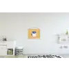 Blikje - Minimalistisch - Blauw - Illustratie textielposter latten blank klein -kinderkamer