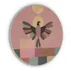 Illustratie - Vogel - Vlakken - Kleurrijk Akoestische PET Vilt - Rond klein -3d