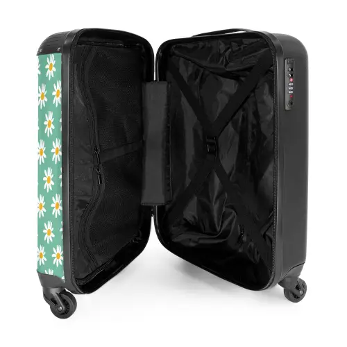 Vintage bloemenpatroon - Groen NBS - Handbagage koffer - Kinderen Unisex middel -binnenkant