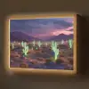 Neon cactussen - Woestijn - Zonsondergang Light Box met batterij (Wandlamp) middel -z3d_website