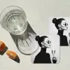 Vrouw - Champagne - Modern onderzetter kurk middel -sfeer4