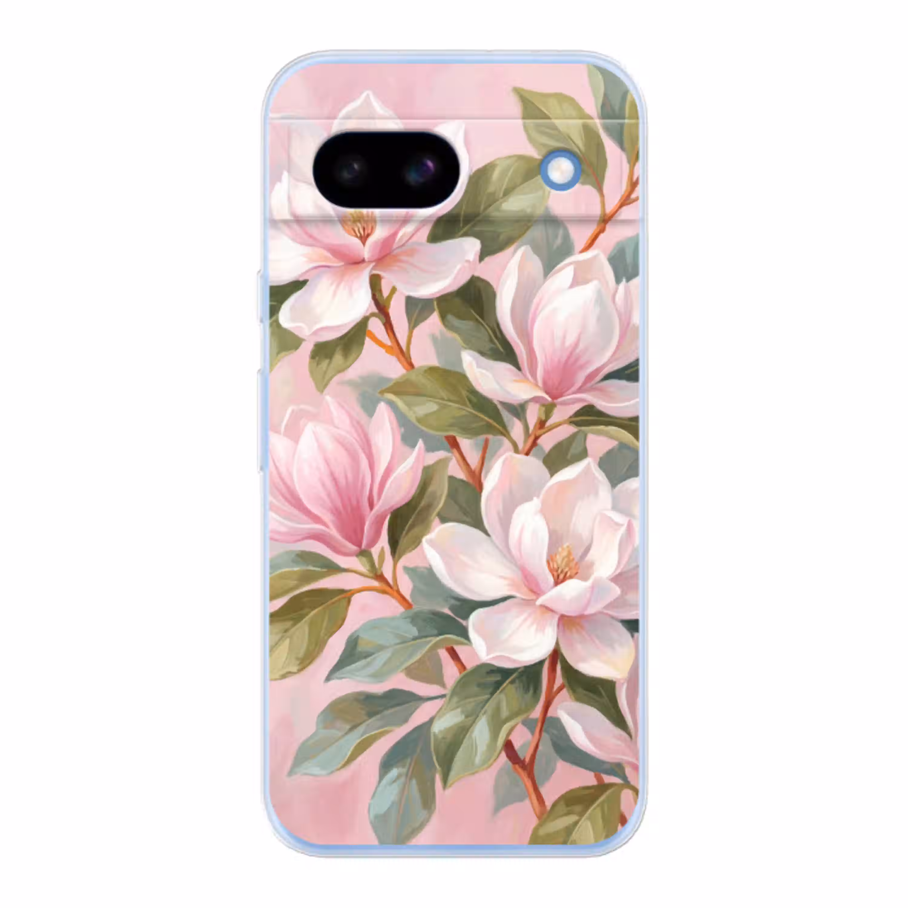 Magnolia's - Patroon - Roze Telefoonhoesje Google Pixel 8 a klein -3d