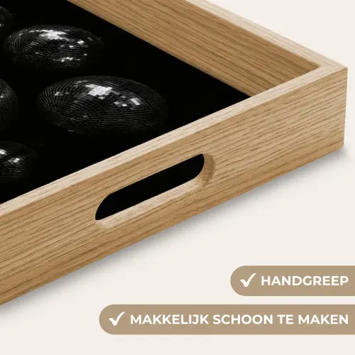 Discoballen - Minimalistisch - Zwart Dienblad Rechthoek middel -USP_HandgreepNL