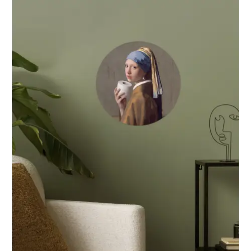 Klassiek - Humor - Kleurrijk Wandcirkel behangsticker klein -sfeer2