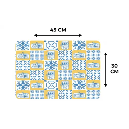 Zee - Geel - Blauw - Wit Placemat vinyl groot 368 -specs