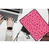 Panterprint - Roze - Dierenprint - Minimalistisch laptophoes neopreen klein -bureau
