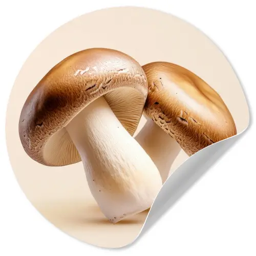 Champignons - Zacht - Beige Wandcirkel behangsticker klein -3d