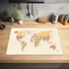 Wereldkaart - Realistisch - Beige Inductie beschermer vinyl 3mm klein -sfeer5
