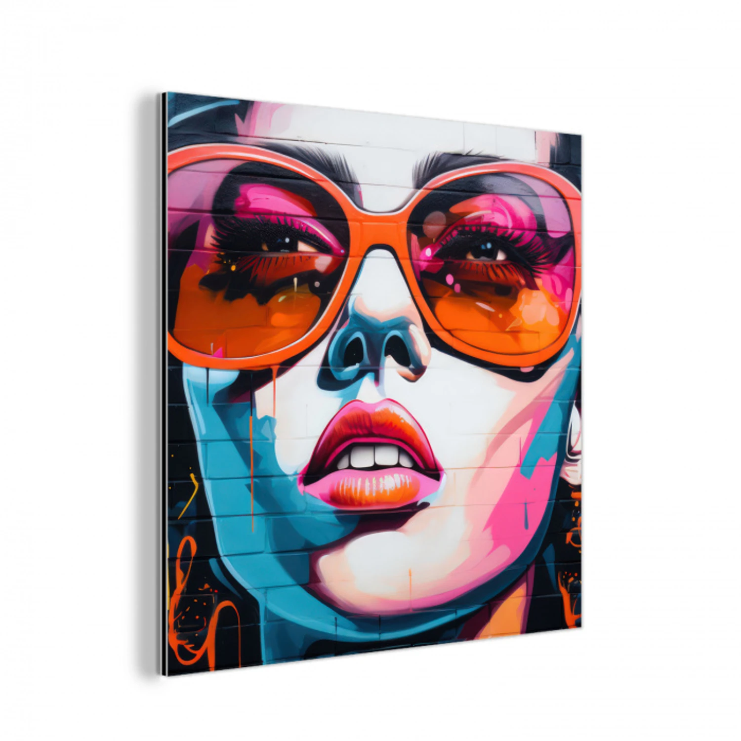 Vrouw - Bril - Kleuren - Graffiti aluminium wit klein -3d