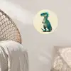Dinosaurus - Turquoise - Stekels Wandcirkel behangsticker klein -sfeer4