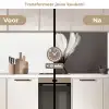 Bloem - Minimalistisch - Zwart - Wit keuken achterwand 2 middel -voor-na2_NL