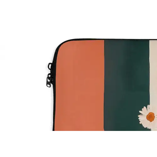 Bloemen - Koffie - Raam laptophoes neopreen klein -detail
