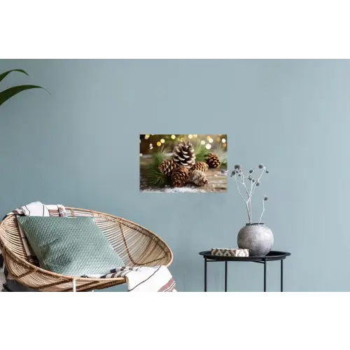 Dennenappels - Kerstsfeer - Bruin - Groen Muursticker klein -plant