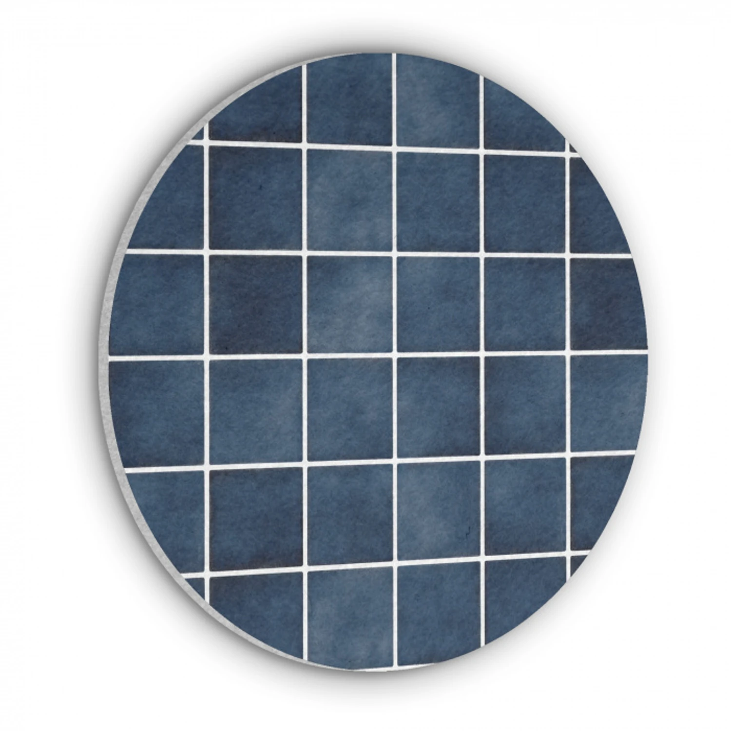 Tegel - Modern - Blauw Akoestische PET Vilt - Rond klein 838 -3d