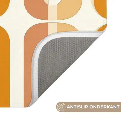 U-vorm - Retro - Oranje WCmat klein 1009 -USP_AntislipNL