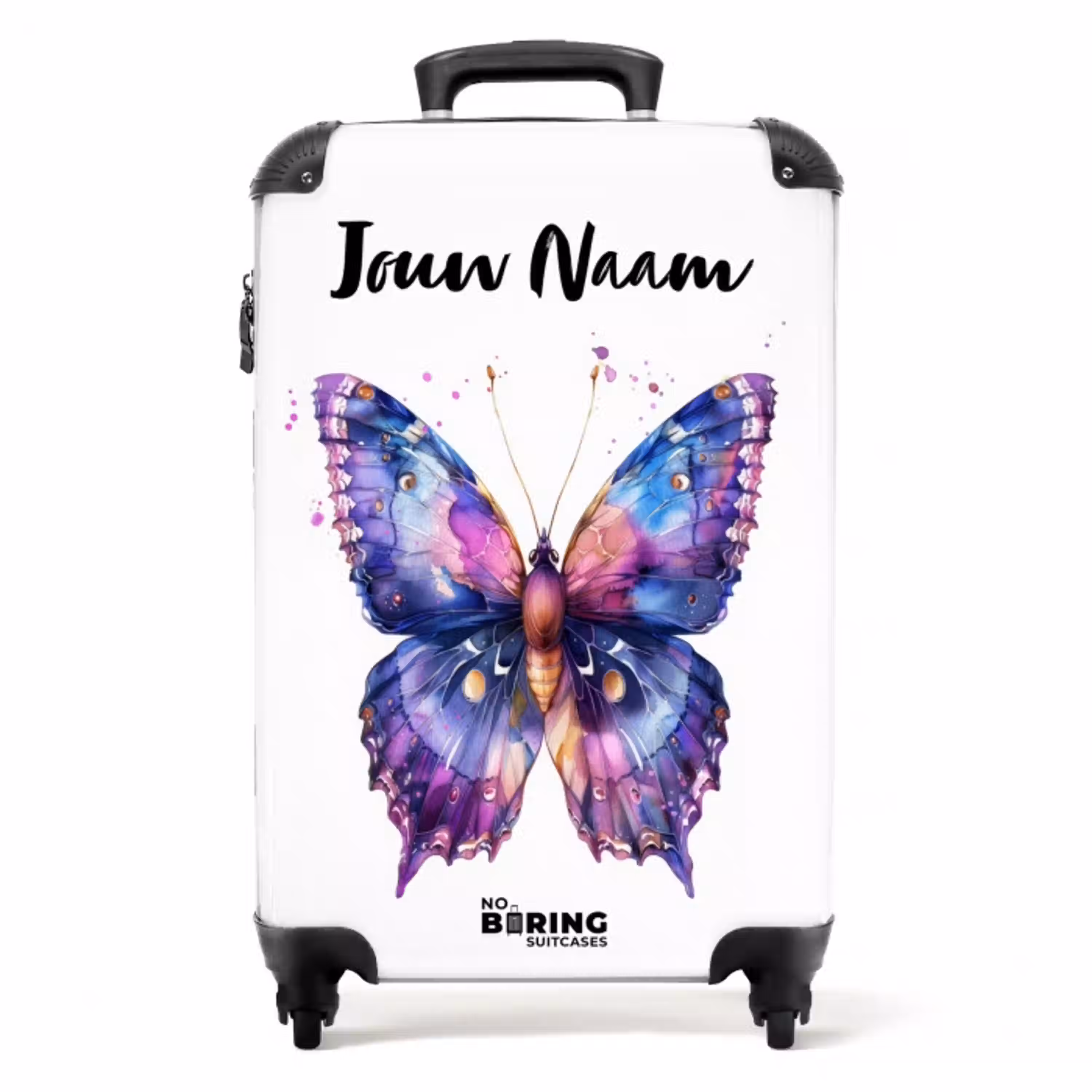 Paarse prachtvlinder NBS - Handbagage koffer - Kinderen Unisex middel -productfoto_recht