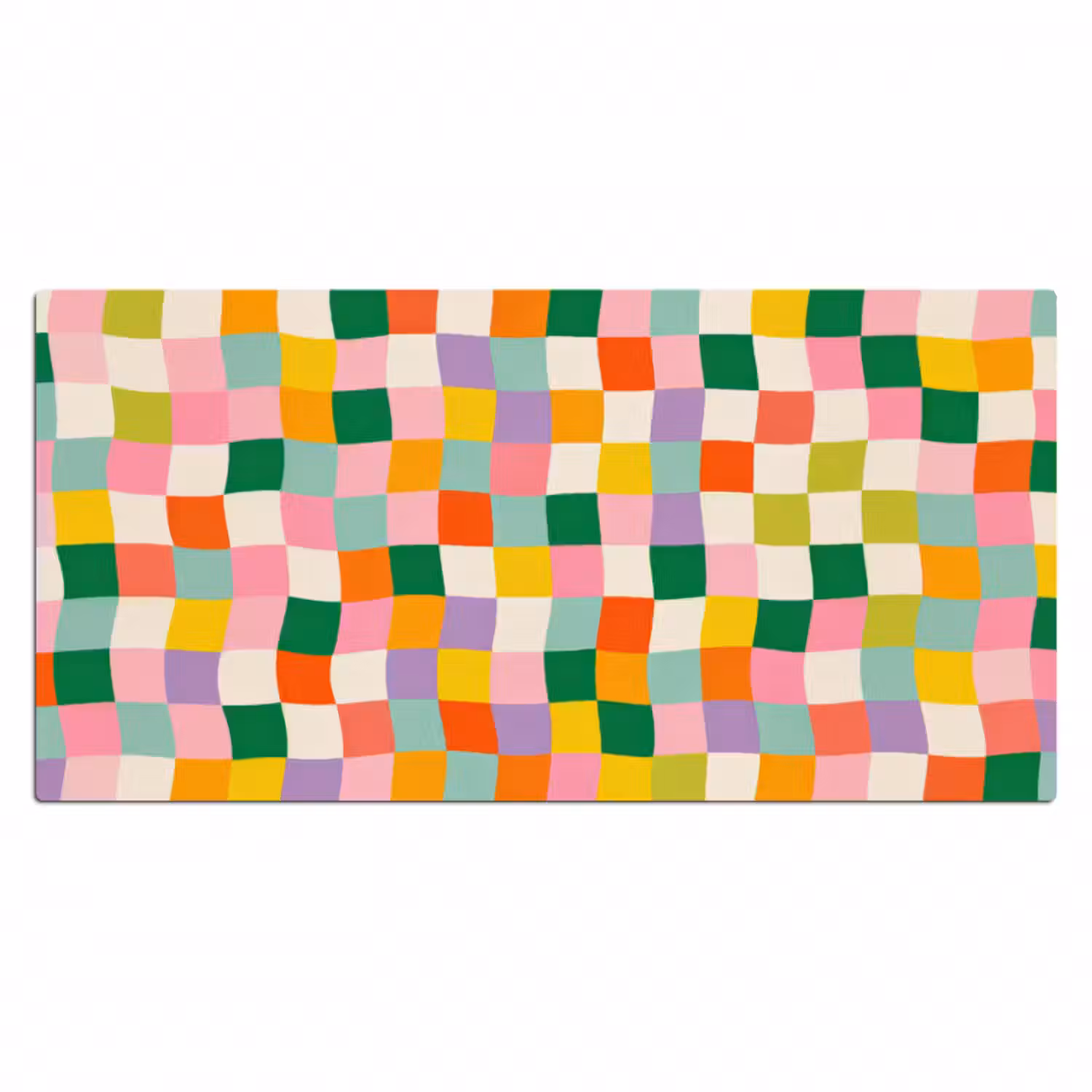 Schreibtischunterlage - Quadrate - Bunt - Gewellt