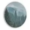 Naaldwoud - Bergen - Mist Akoestische PET Vilt - Rond klein -3d