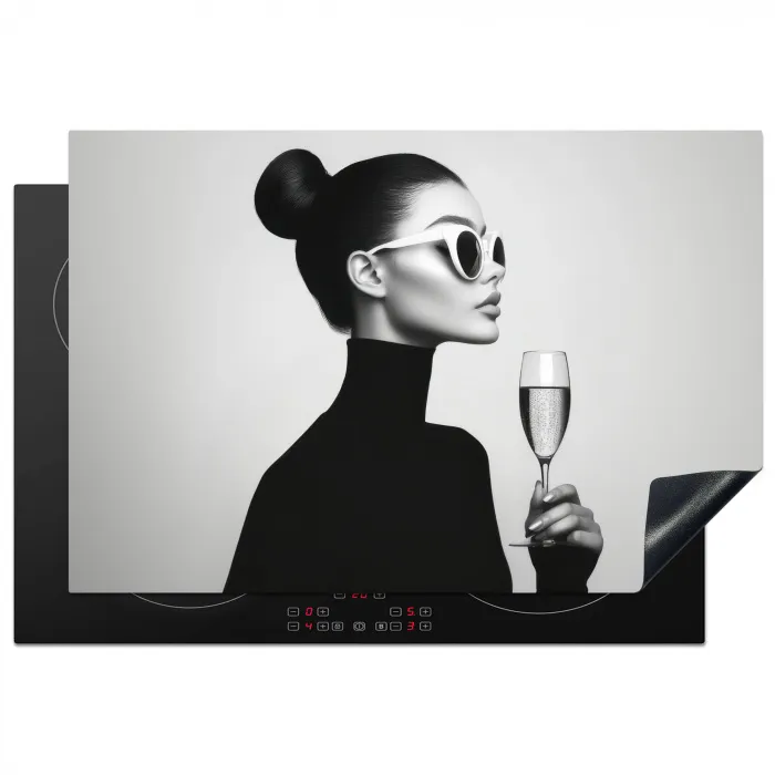Vrouw - Champagne - Modern Inductie beschermer vinyl 3mm klein -3d