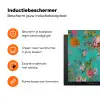 Luipaard - Bloemen - Kroon Inductie beschermer vinyl 3mm klein -zzzzzzz-td-ups
