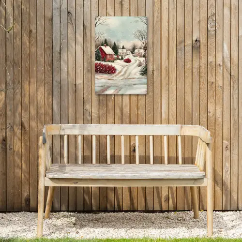 Kerstsfeer - Landelijk - Rood Tuinposter op houten frame 2 cm dik klein -sfeer4