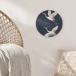 Kraanvogels - Nachthemel - Blauw Akoestische PET Vilt - Rond klein -sfeer4