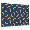 Banaan - Tropisch - Blauw - Patroon Textielframe zwart klein 947 -3d