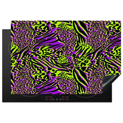 Neon - Paars - Dieren - Patroon Inductie beschermer vinyl 3mm klein 276 -3d