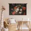 Stilleven met bloemen en een horloge - Schilderij van Abraham Mignon Wandkleed katoen middel -wsfeer5_kind