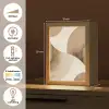 Retro - Geometrische lagen - Aardetinten Light Box met kabel (Tafellamp) klein -USP_NL