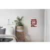 Pizza - Vintage - Decoratie - Japandi textielposter latten blank klein -woonkamer