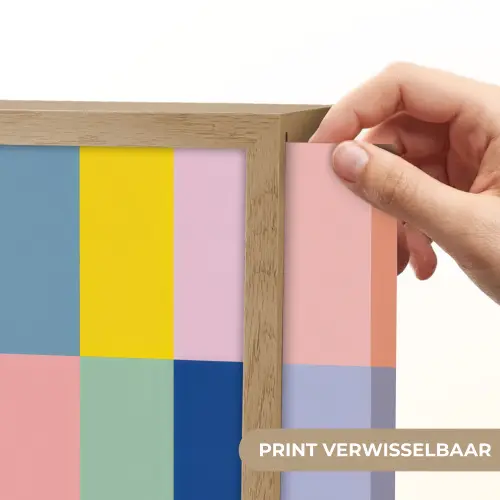 Stroken - Blauw - Patroon - Abstract Light Box met batterij (Wandlamp) middel -USP_websiteprintNL