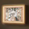 Doorkijk - Hert - Sneeuw - Winter - Bos - Dieren Light Box met batterij (Wandlamp) middel -z3d_website