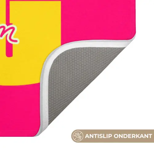 Dream big - Roze - Geel - Minimalistisch Badmat klein -USP_AntislipNL