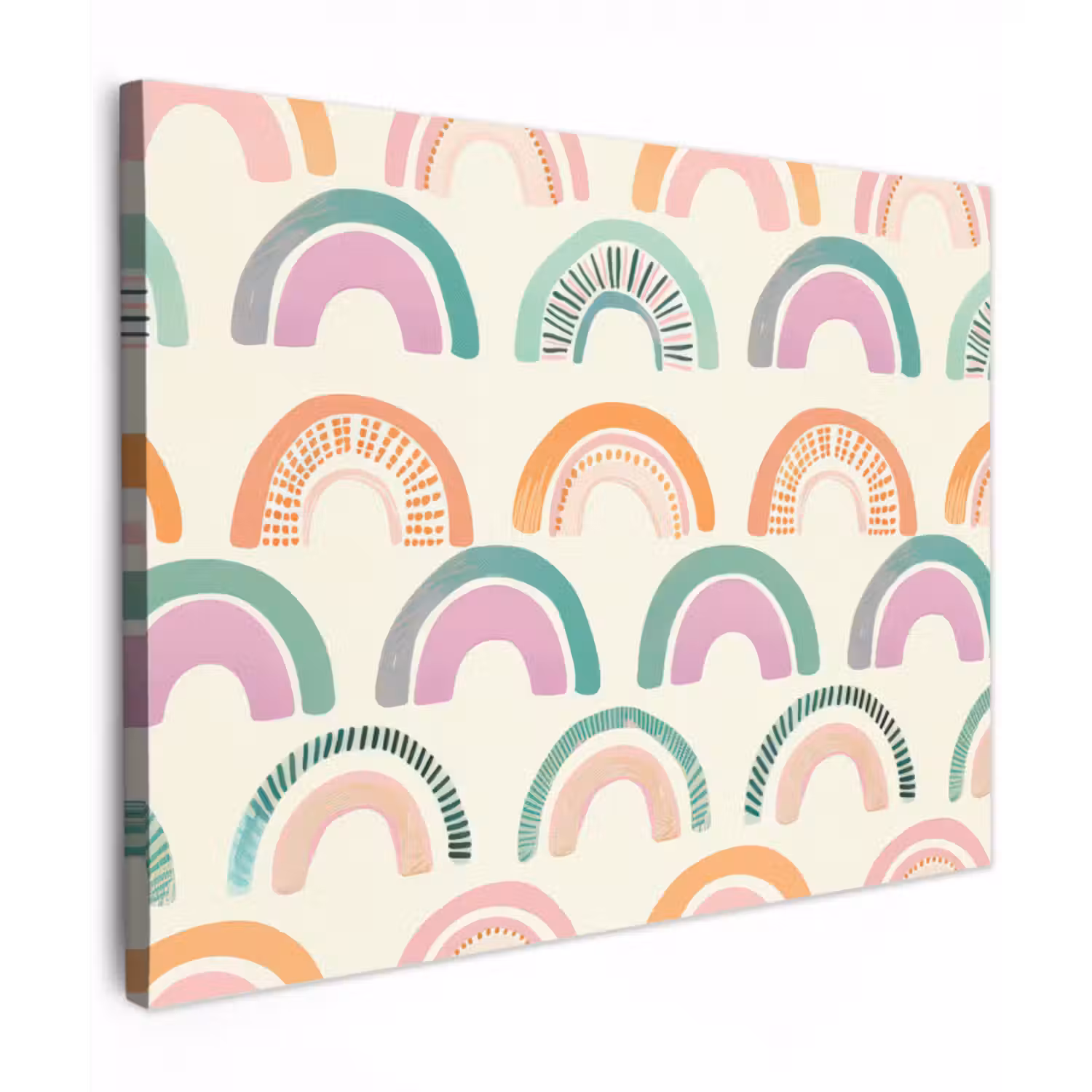 Leinwandbild - Regenbogen - Pastell - Muster