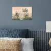 Tropisch landschap - palmbomen - Bloemen - Roze lucht poster papier klein -sfeer2