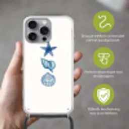 Zeester - Schelpen - Blauw Hoesje iPhone 16 Pro Max met koord klein -sfeer2_NL