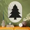 Kerstboom - Zwarte kerstboom - Boom - Japandi Wandcirkel Ovaal Glas middel -sfeer2